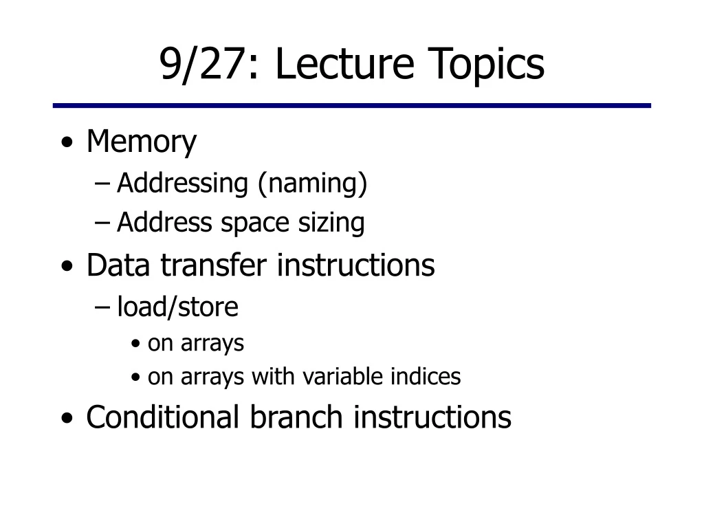 9 27 lecture topics