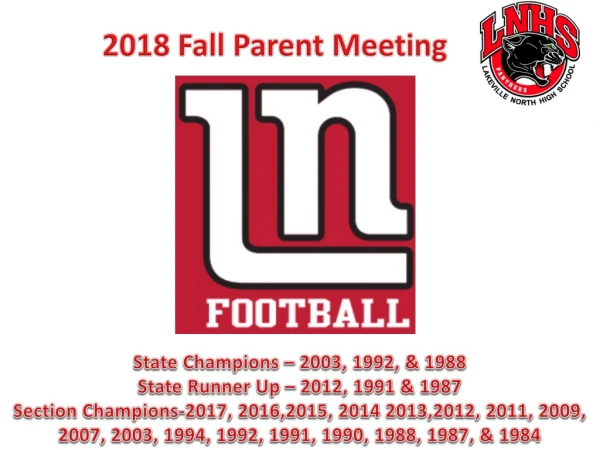 2018  Fall Parent Meeting