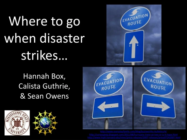 Where to go when disaster strikes…
