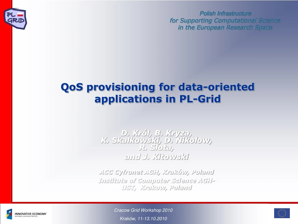qos provisioning for data oriented applications