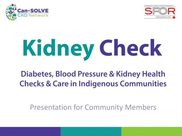 Diabetes, Blood Pressure &amp; Kidney Health Checks &amp; Care in Indigenous Communities