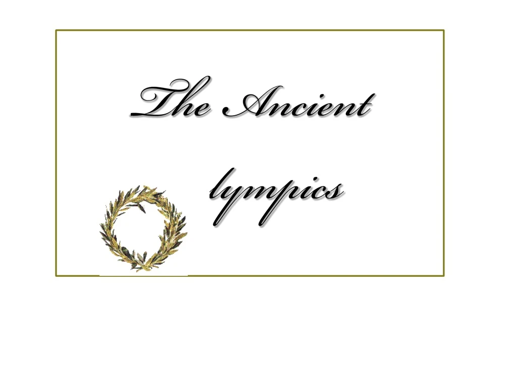 the ancient lympics