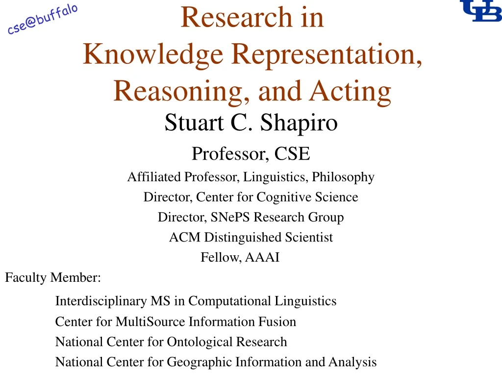 research in knowledge representation reasoning and acting