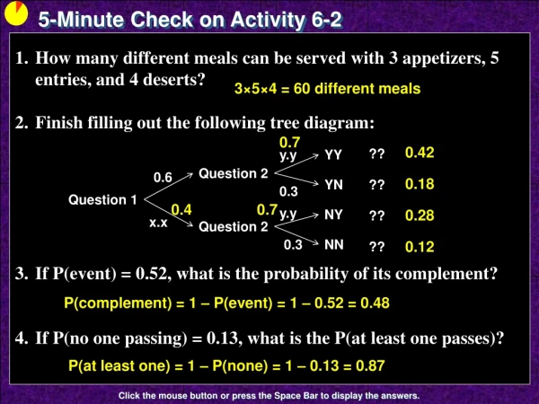 5-Minute Check on Activity 6-2