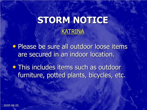 STORM NOTICE