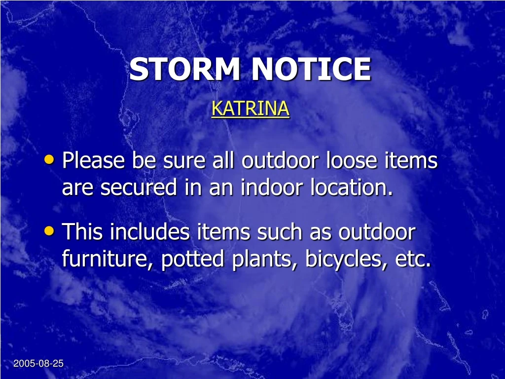 storm notice