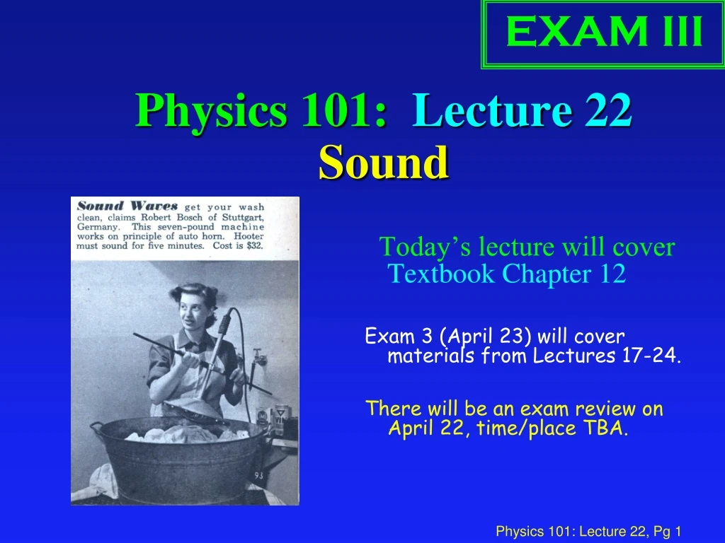 physics 101 lecture 22 sound