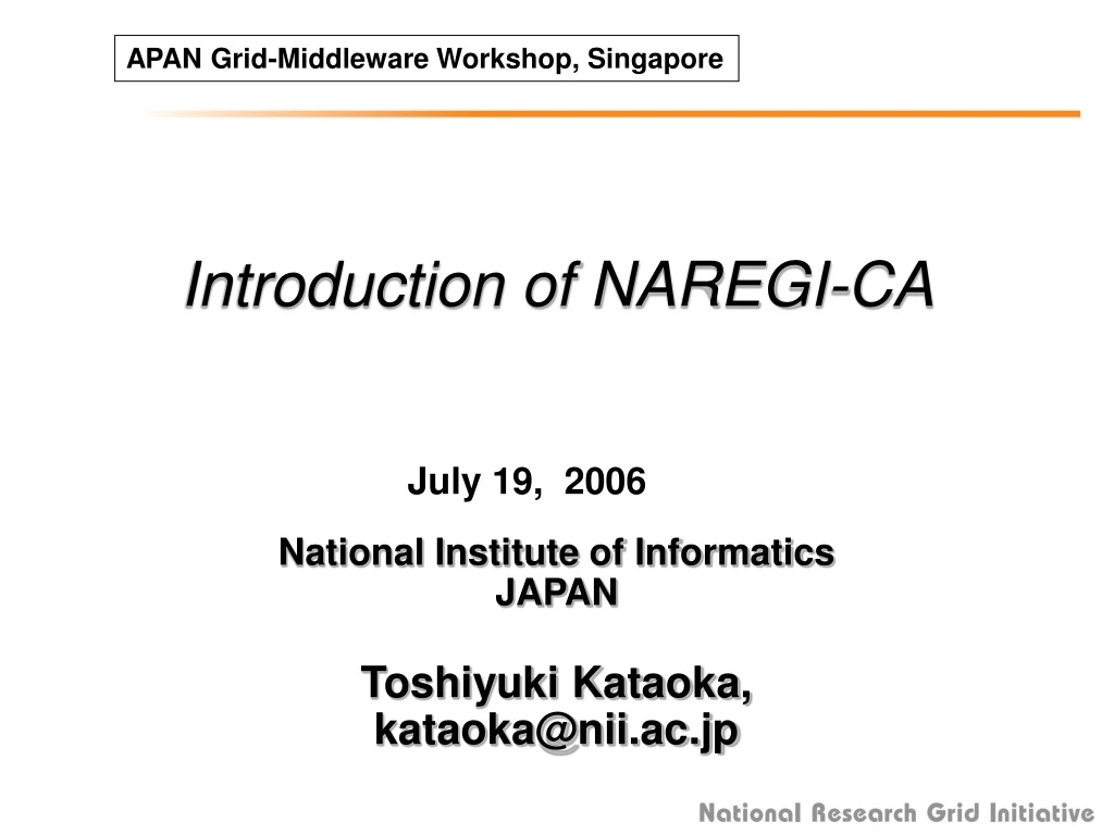 introduction of naregi ca