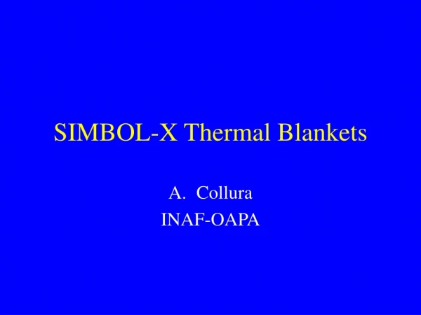 SIMBOL-X Thermal Blankets