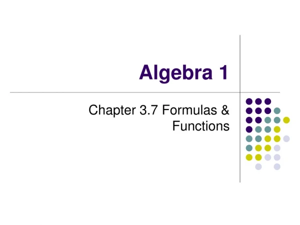 Algebra 1