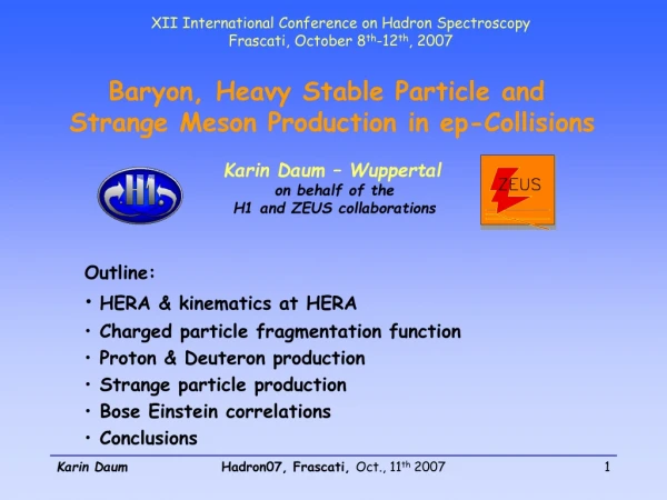 Baryon, Heavy Stable Particle and  Strange Meson Production in ep-Collisions