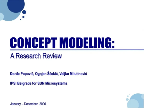 CONCEPT MODELING: