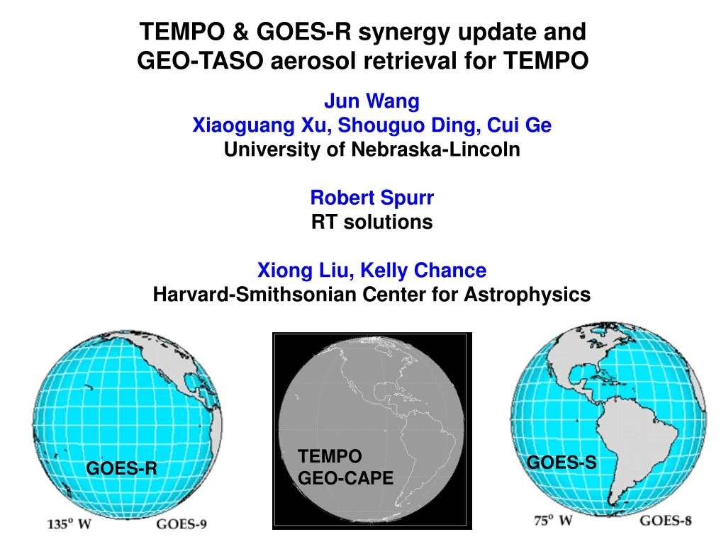 tempo goes r synergy update and geo taso aerosol