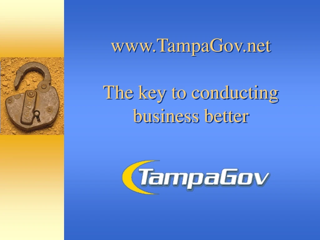 www tampagov net the key to conducting business better
