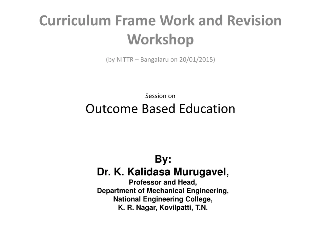 session on outcome based education