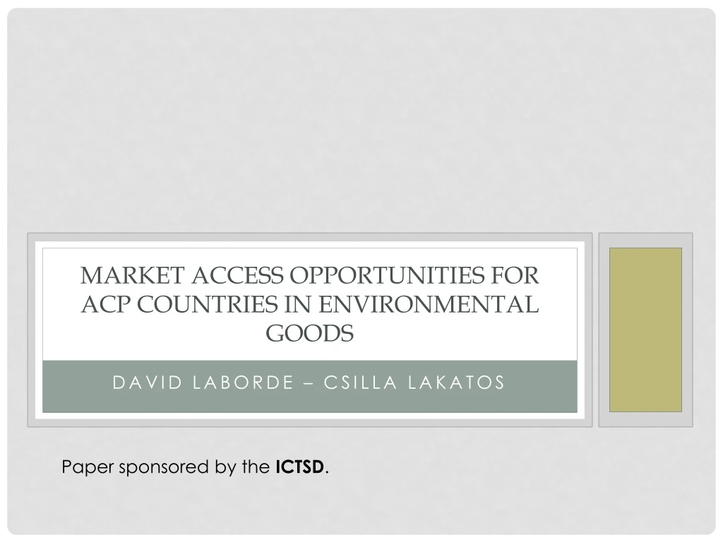 market access opportunities for acp countries in environmental goods