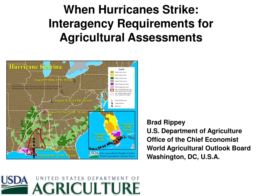when hurricanes strike interagency requirements for agricultural assessments