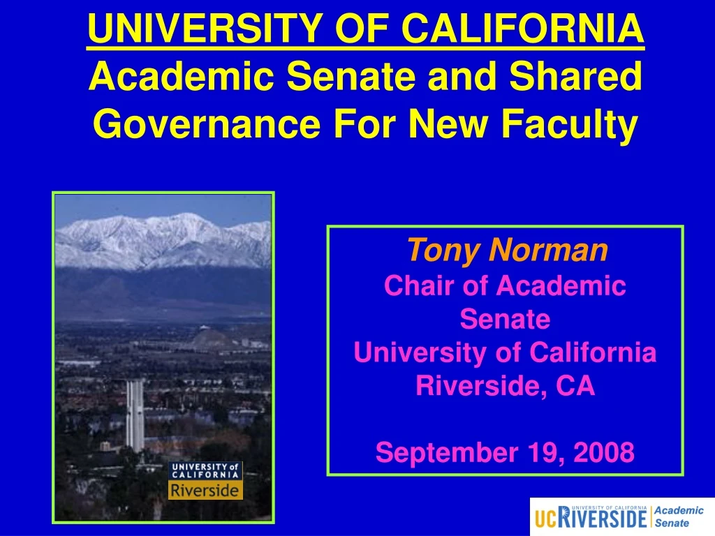 university of california academic senate