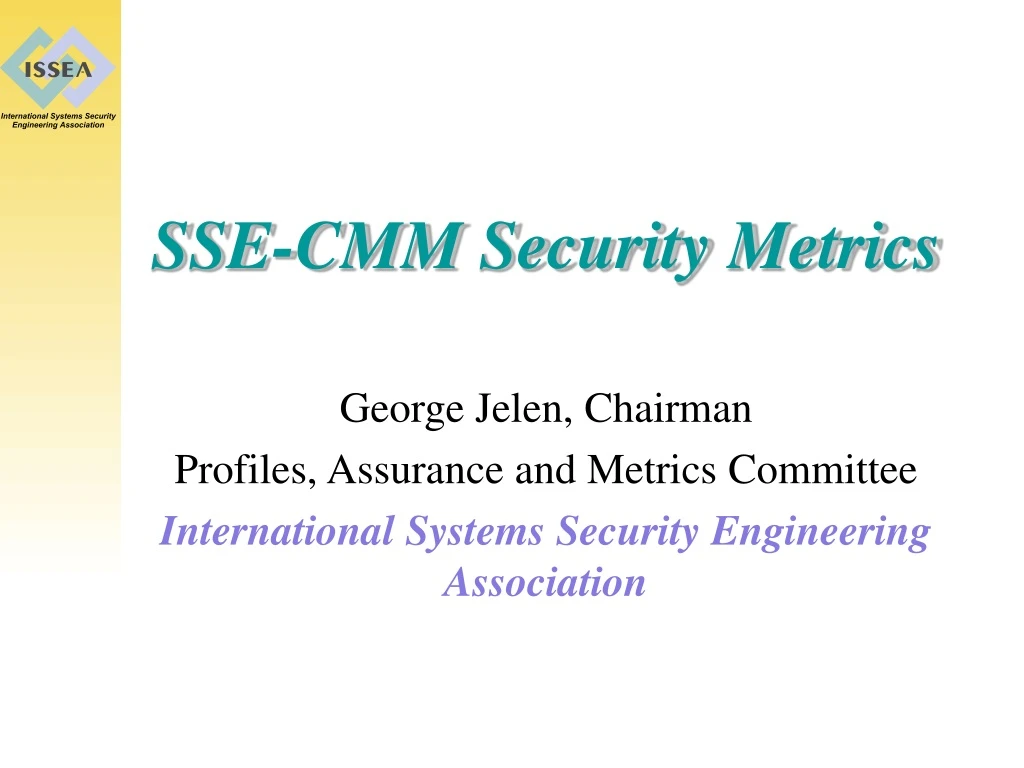 sse cmm security metrics