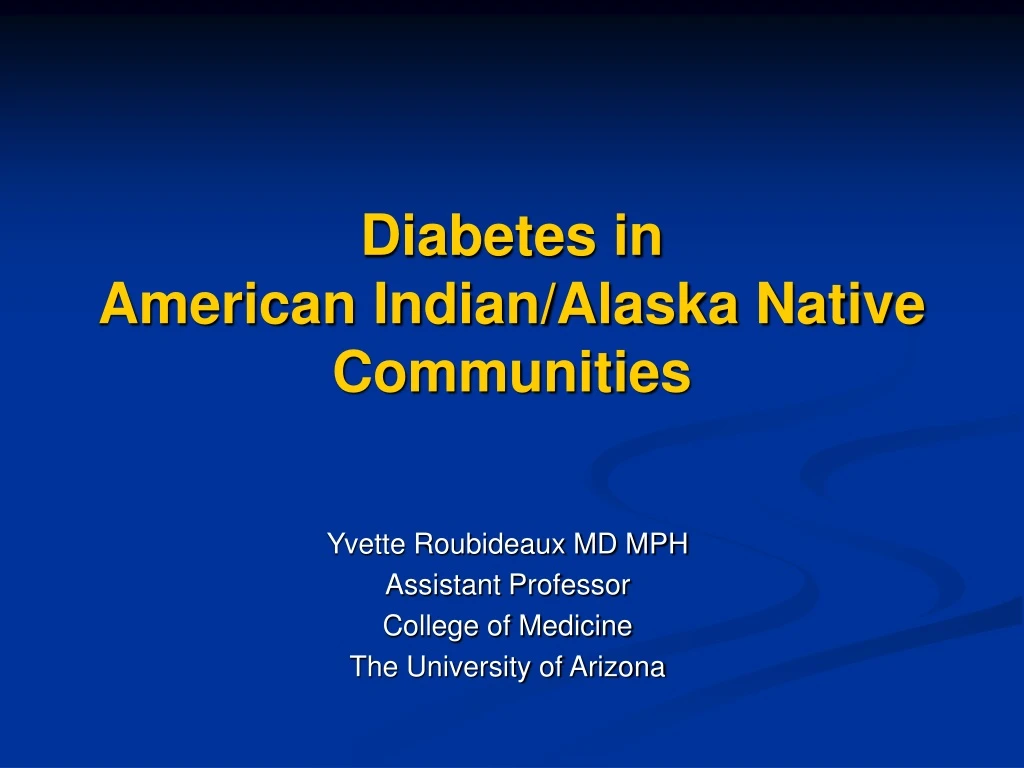 diabetes in american indian alaska native communities