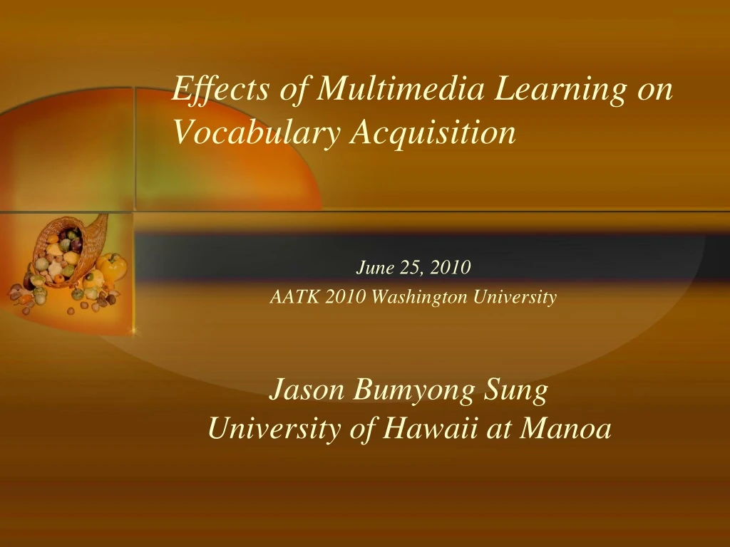 effects of multimedia learning on vocabulary acquisition