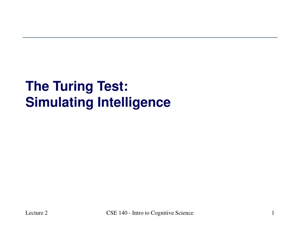 the turing test simulating intelligence