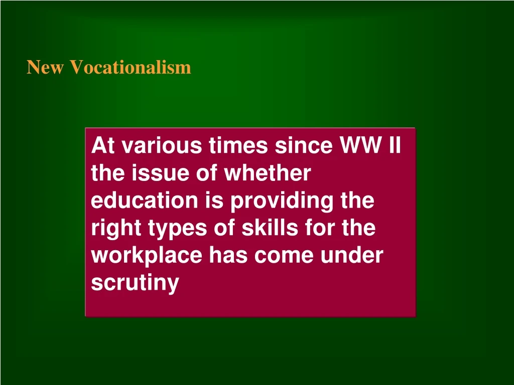 new vocationalism