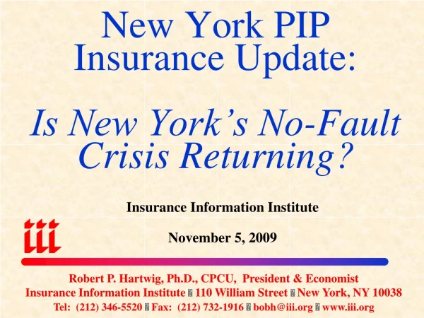 New York PIP Insurance Update: Is New York’s No-Fault Crisis Returning?