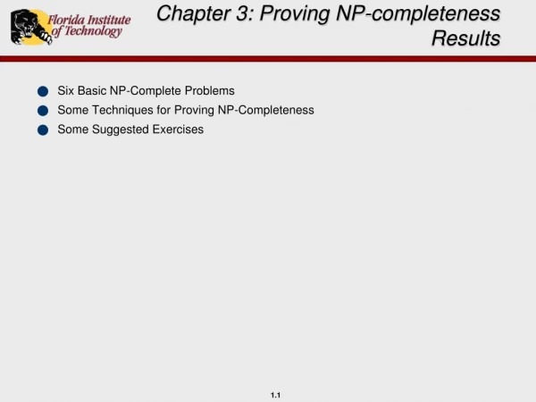 Chapter 3: Proving NP-completeness Results