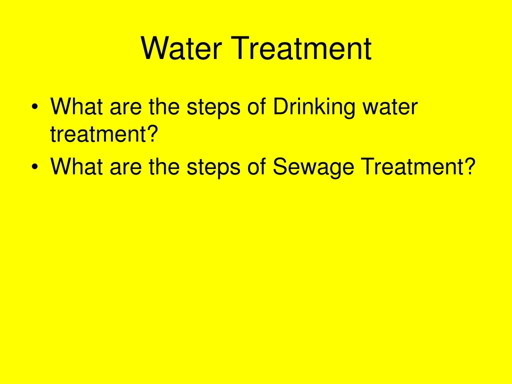 water treatment