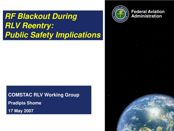 RF Blackout During  RLV Reentry:  Public Safety Implications