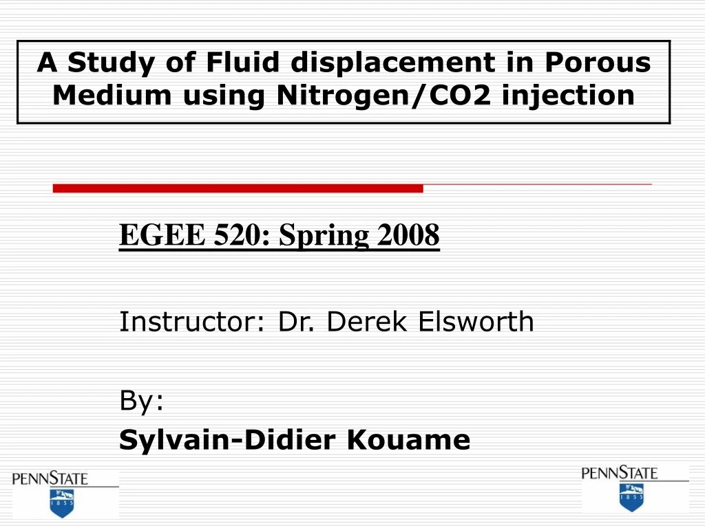 egee 520 spring 2008 instructor dr derek elsworth by sylvain didier kouame