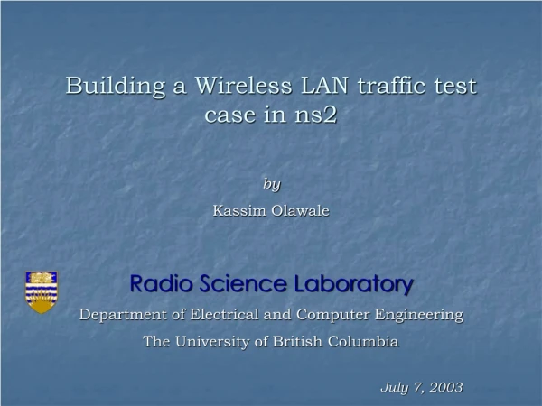 Building a Wireless LAN traffic test case in ns2