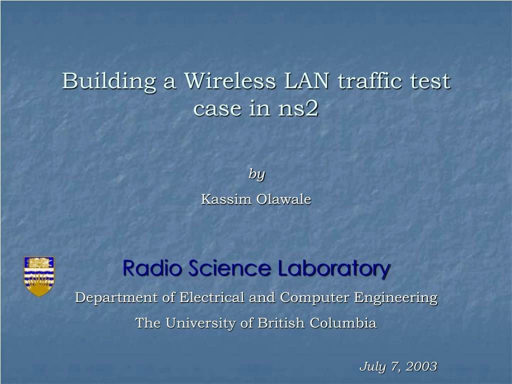 building a wireless lan traffic test case in ns2