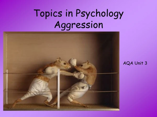 Topics in Psychology Aggression
