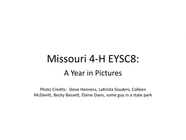 Missouri 4-H EYSC8: