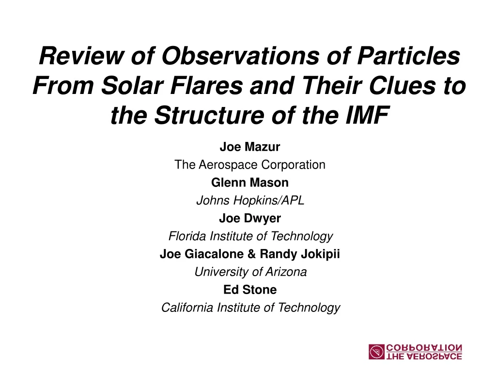 review of observations of particles from solar flares and their clues to the structure of the imf