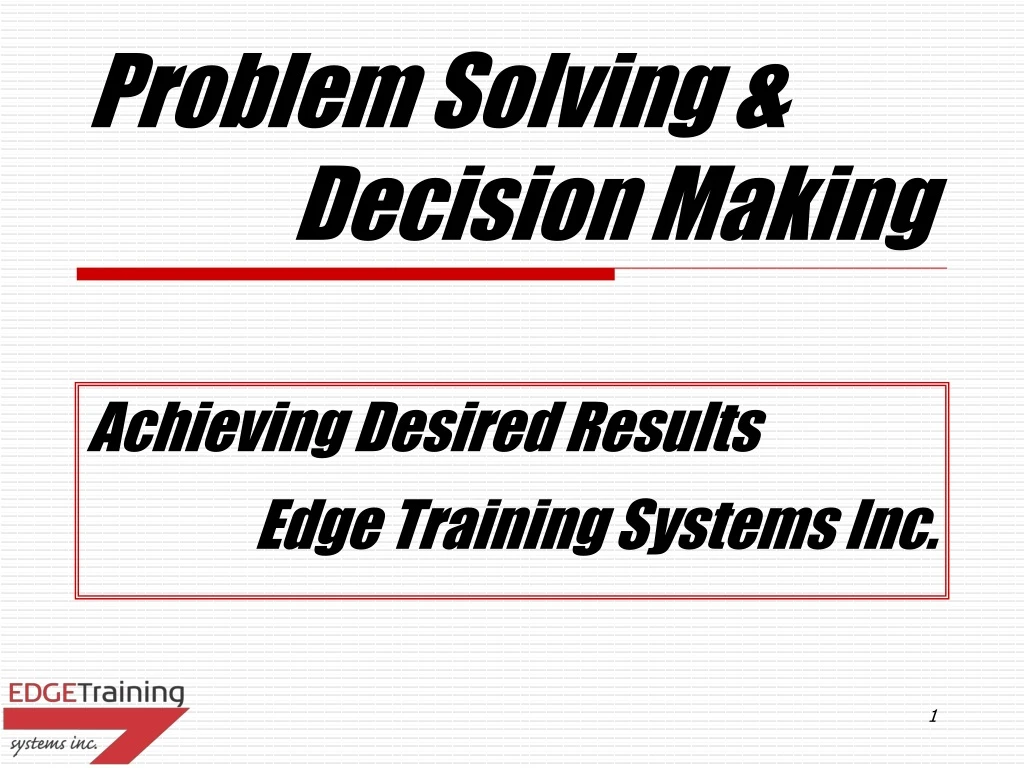 problem solving decision making