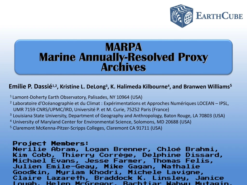 marpa marine annually resolved proxy archives