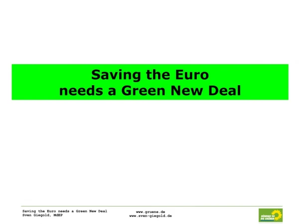 Saving the Euro  needs a Green New Deal