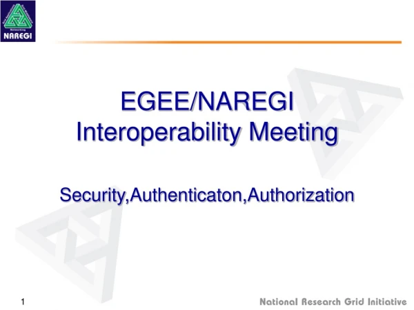 EGEE/NAREGI Interoperability Meeting Security,Authenticaton,Authorization