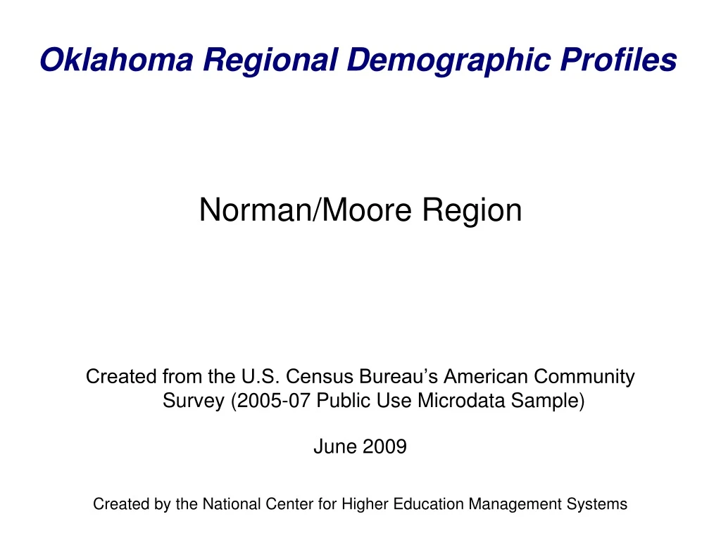 oklahoma regional demographic profiles