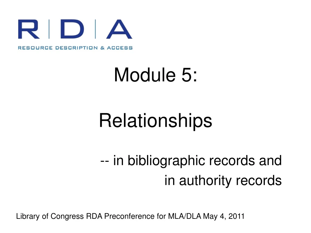 module 5 relationships