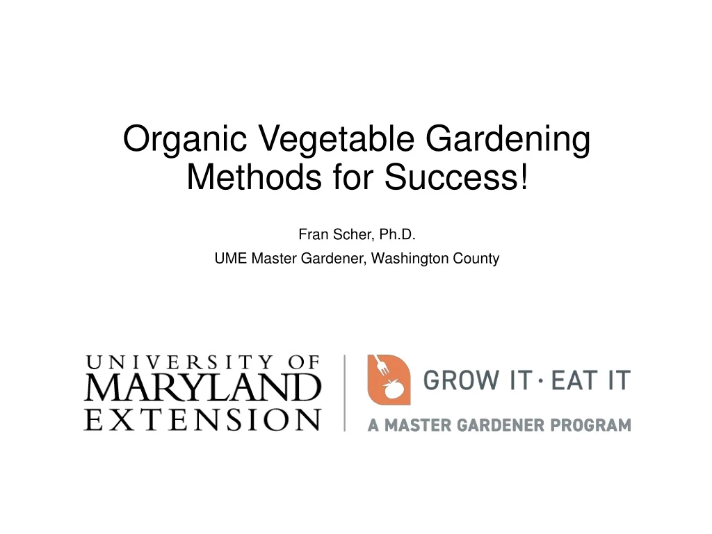 organic vegetable gardening methods for success
