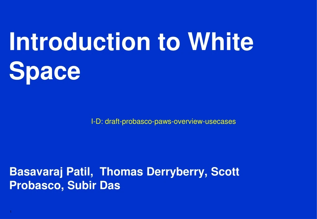 introduction to white space