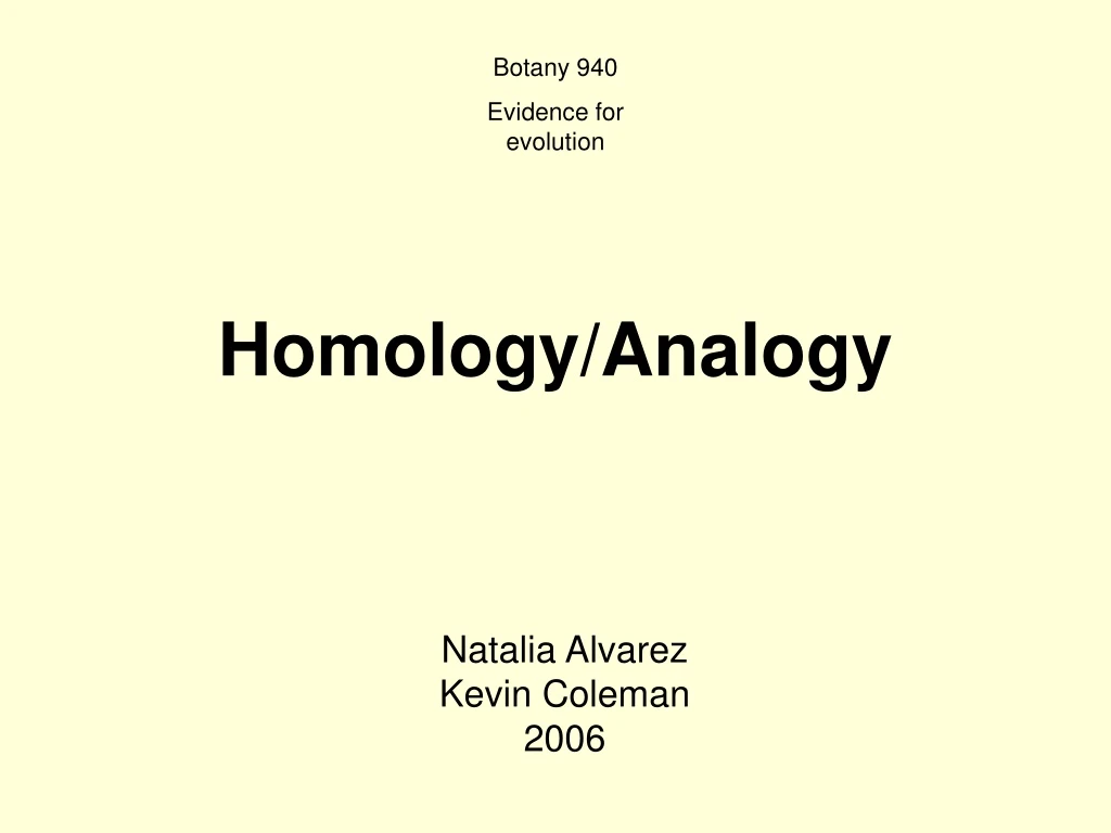 homology analogy