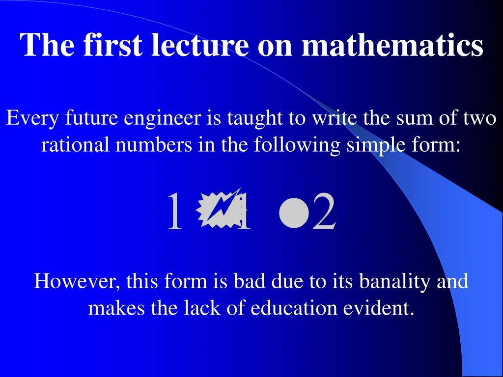 the first lecture on mathematics