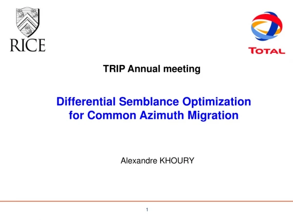 Differential Semblance Optimization for Common Azimuth Migration