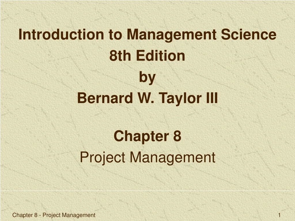 introduction to management science 8th edition