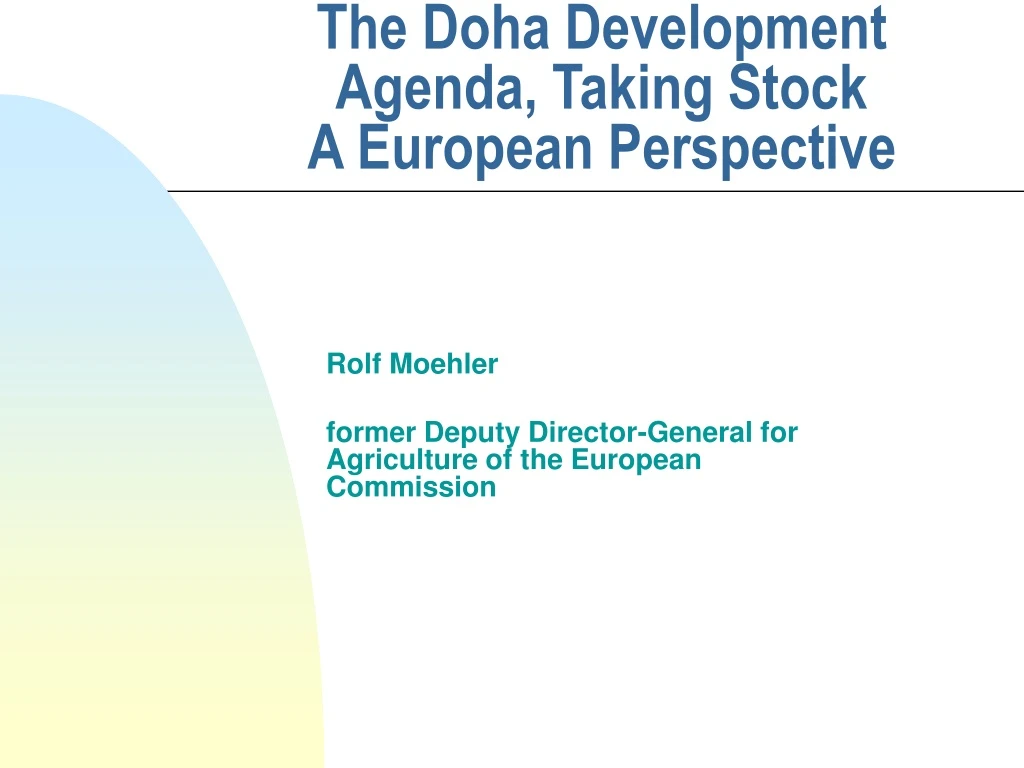the doha development agenda taking stock a european perspective